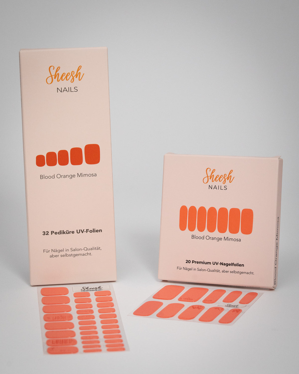 Blood Orange Mimosa – Maniküre- & Pediküre-Set | UV-Nagelfolien