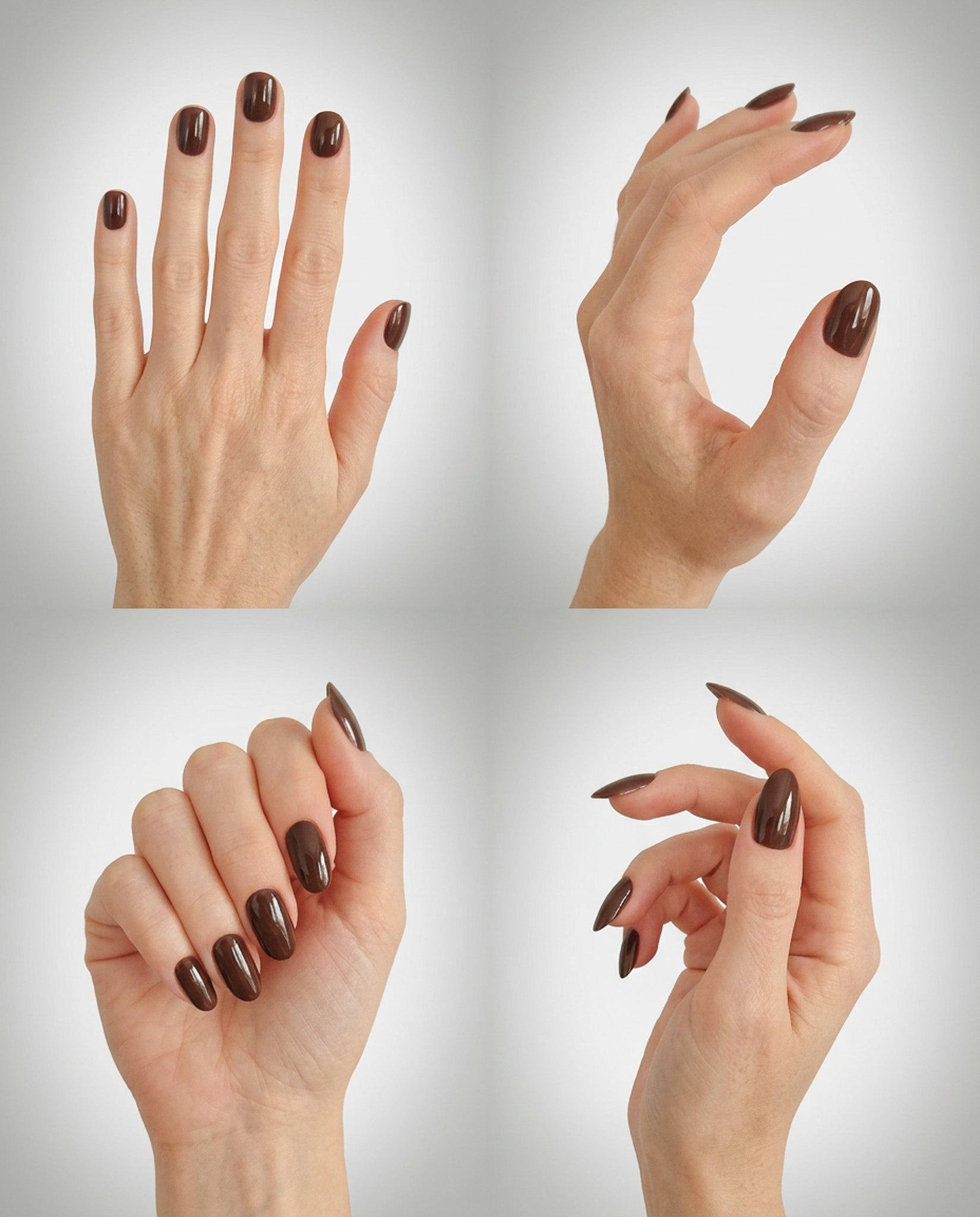Sheesh Nails – Chocolate – dunkelbraune Nagelfolien mit elegantem Hochglanz-Finish im warmen Schokoladenton. Perfekte Passform und langanhaltender Halt für edle, gepflegte Maniküren und herbstliche Looks.