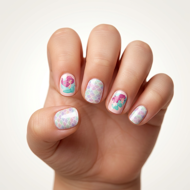 Kindernagelsticker Mermaid Magic selbstklebend mit Meerjungfrauen Motiv für Kinder