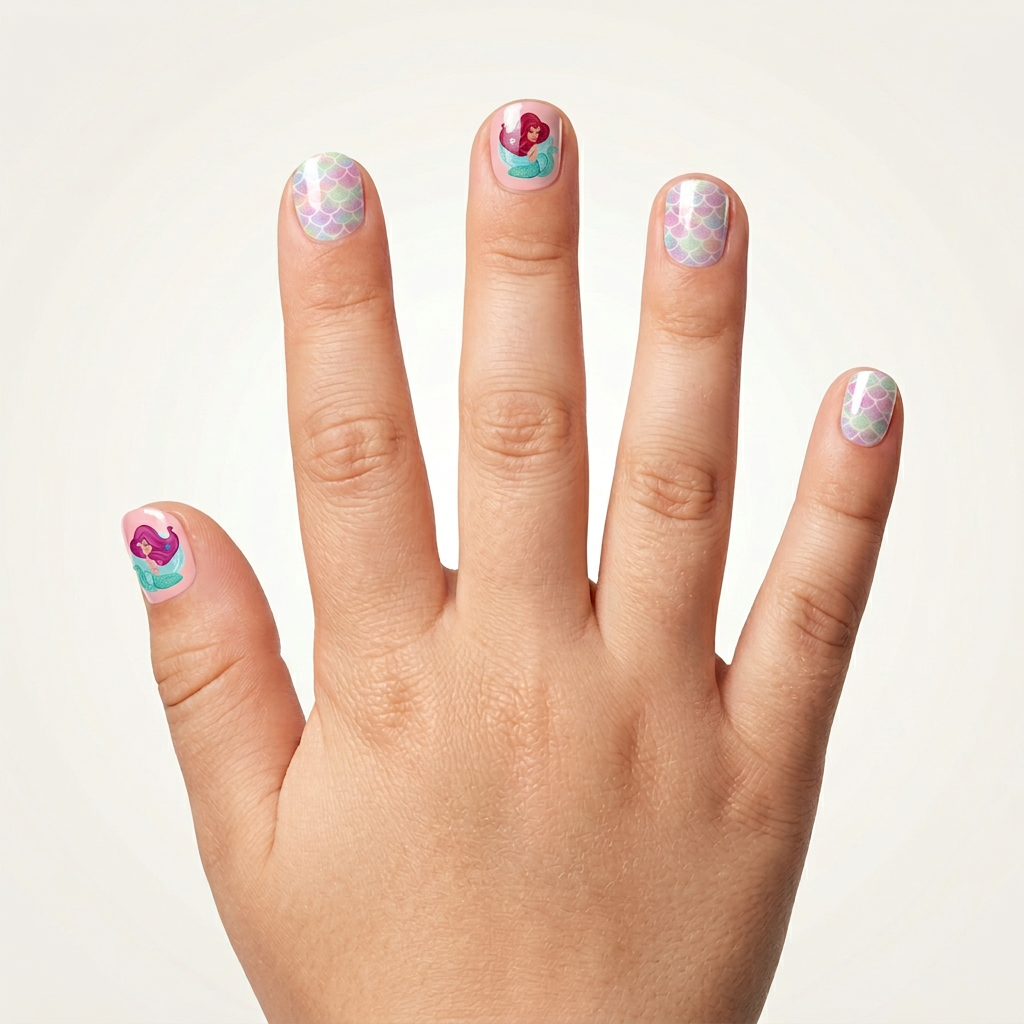 Kindernagelsticker Mermaid Magic selbstklebend mit Meerjungfrauen Motiv für Kinder