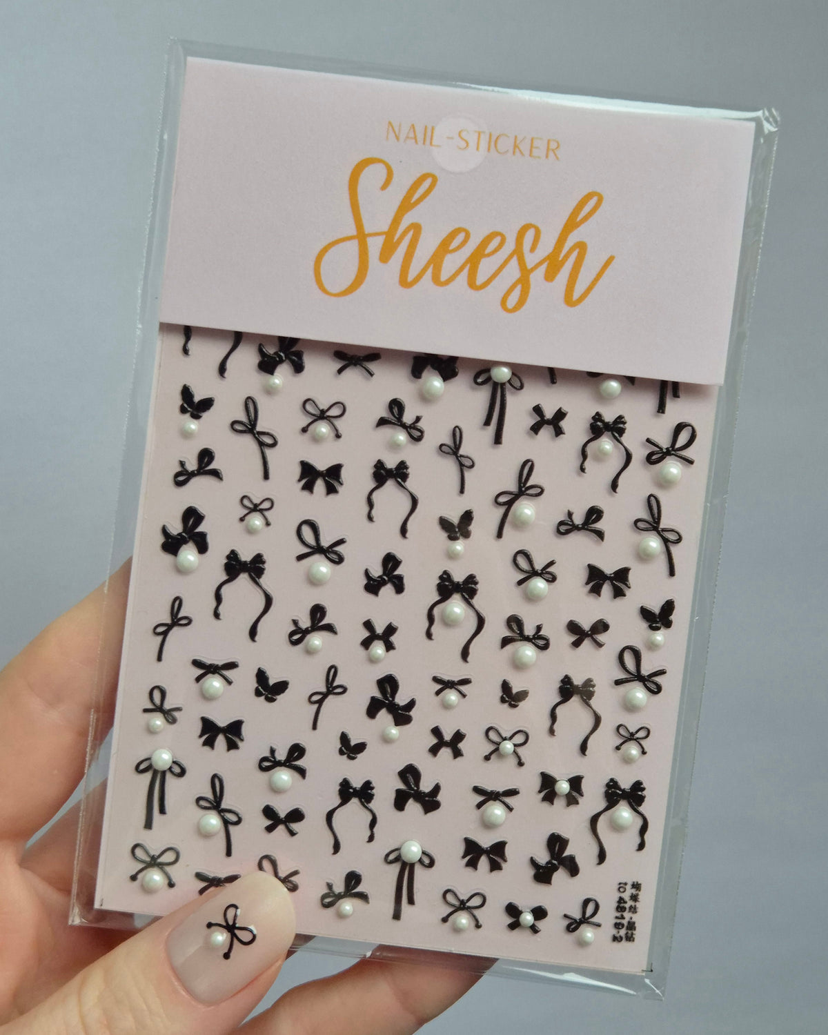 SHEESH Nails – Black Bow Schleifen | Nail Sticker, Bild 02: Produktansicht.