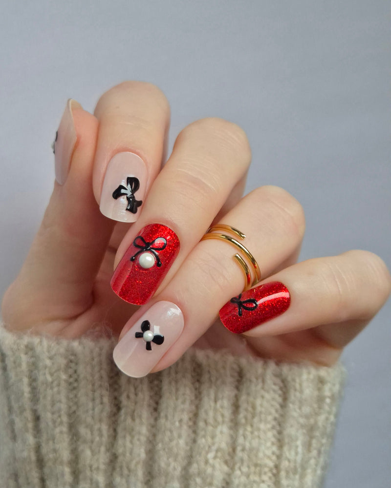 SHEESH Nails – Black Bow Schleifen | Nail Sticker, Bild 03: Produktansicht.