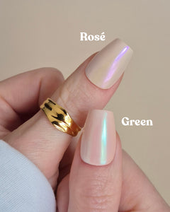 SHEESH Nails – Chrome Powder Pearl Effect Rosé– schimmerndes Chrompulver | SHEESH Nails, Bild 06: Gemeinsame Produktansicht aus der Galerie.