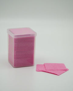 SHEESH Nails – Fussel- und Staubfreie Zellstoff-Pads (rosa), Bild 02: Produktaufnahme der Fussel- und staubfreien Zellstoff-Pads in zartem Rosa.