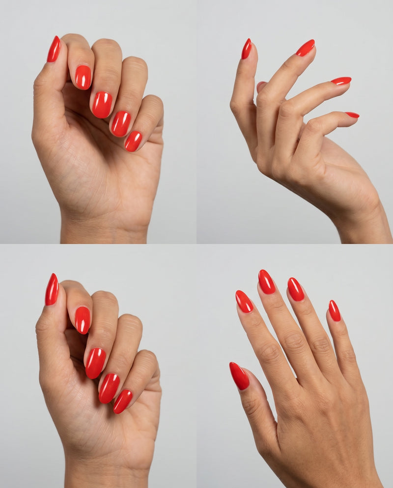 SHEESH Nails – Hot Summer ist deine UV-Nagelfolie in einem intensiven, leuchtenden Sommerrot, Bild 05: Produktansicht.