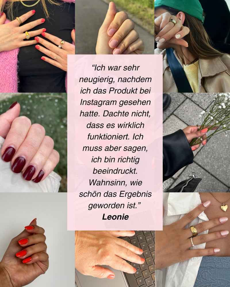 SHEESH Nails – Nagelfolien Starter-Set Medium, Bild 02: Bildcollage mit Produktansichten.
