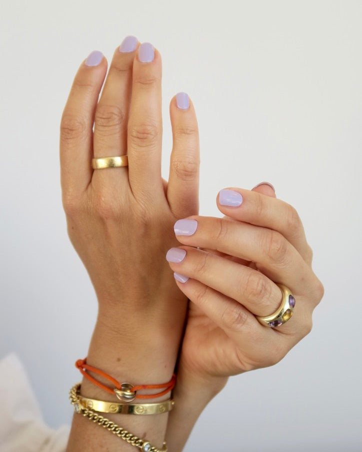 Selbstklebende Gel Nagelsticker in hellem Pastelllila mit Hochglanz, SHEESH UV Nagelfolie Ice Cream Truck