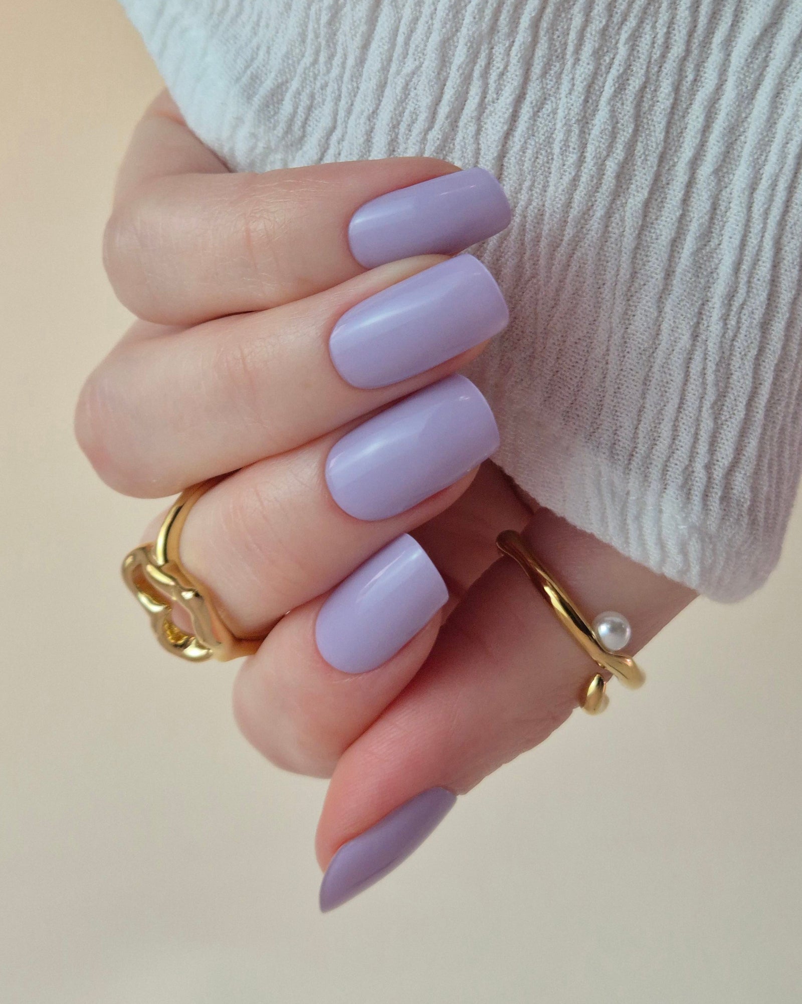 Selbstklebende Gel Nagelsticker in hellem Pastelllila mit Hochglanz, SHEESH UV Nagelfolie Ice Cream Truck